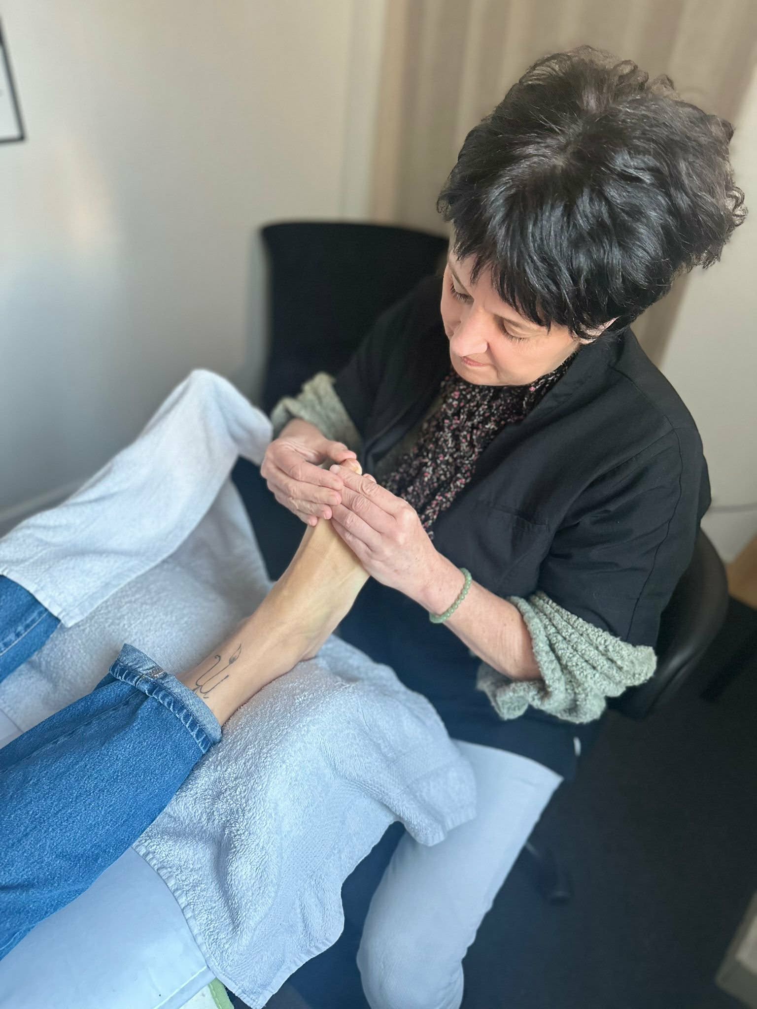 Moment de relâchement profond pendant une séance